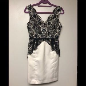 Max & Cleo Black and White Lace Cocktail Dress
